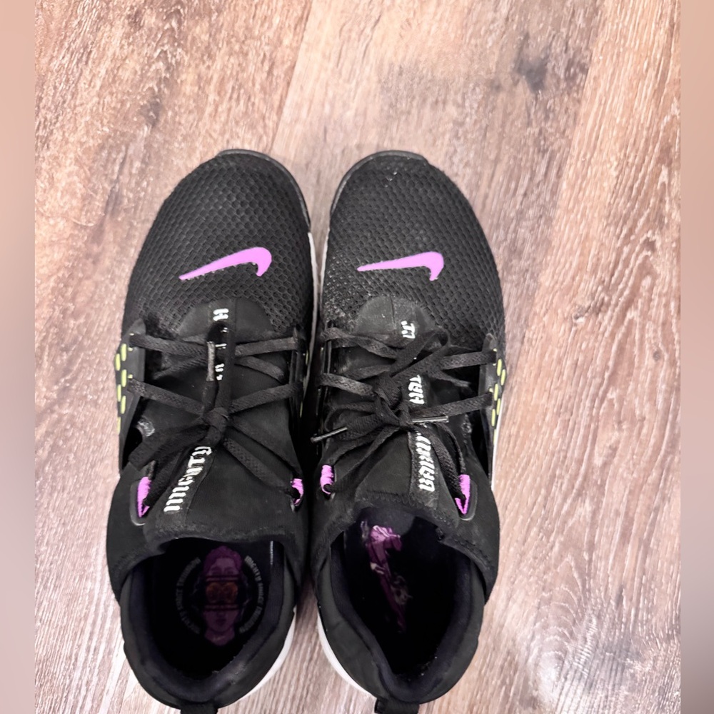 Nike Black and Pink Athletic Shoes with Breathable Mesh